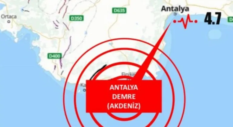 Antalya Demre'de 4,7 Büyüklüğünde Deprem Meydana Geldi